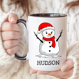 Snögubbe Childrens Hett Chocolate jul kväll Gift Mugg