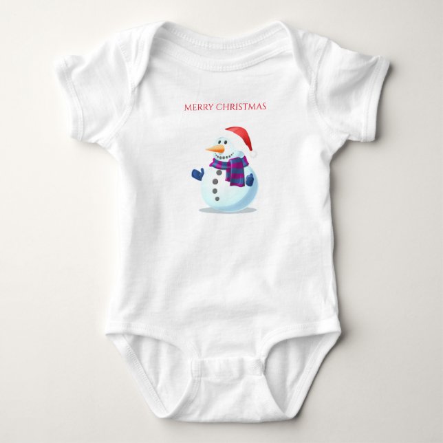 Snögubbe christmas baby jersey-dykostym. t shirt (Framsida)