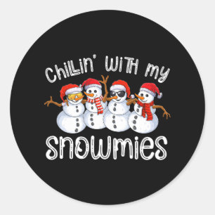 snögubbe christmas chillin with my snowmies ful gi runt klistermärke