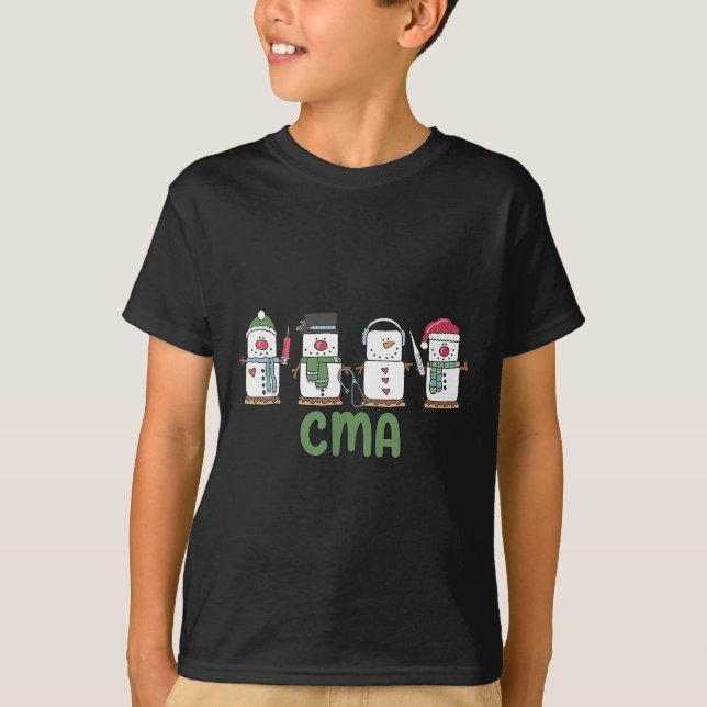 Snögubbe Cma Nurse jul Auktoriserad Medical Ista T Shirt (Framsida)