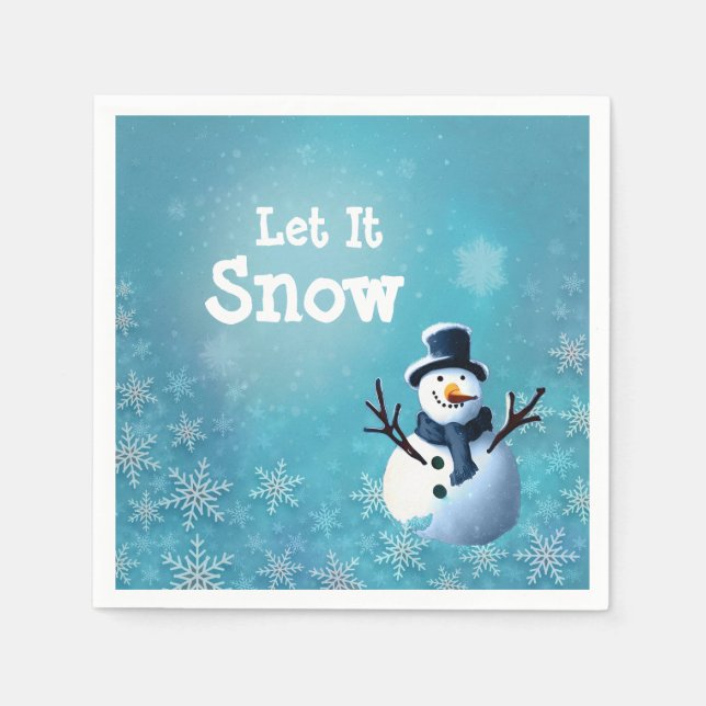 Snögubbe Cocktail Pappersservett (Framsidan)