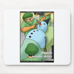 Snögubbe Cosmetic Surgery Funny ger Tees-kort Musmatta