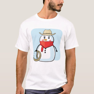 Snögubbe Cowboyen - Lustigt Illustration T Shirt