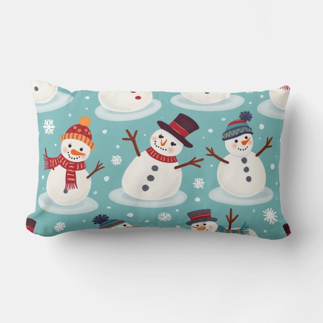 Snögubbe cushion lumbarkudde (Framsida)