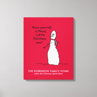Snögubbe Cute God jul Personlig Canvas
