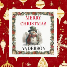 Snögubbe Cute-julen i Önskemål Pappersservett