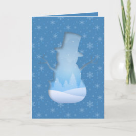 Snögubbe Cutout Helgkort