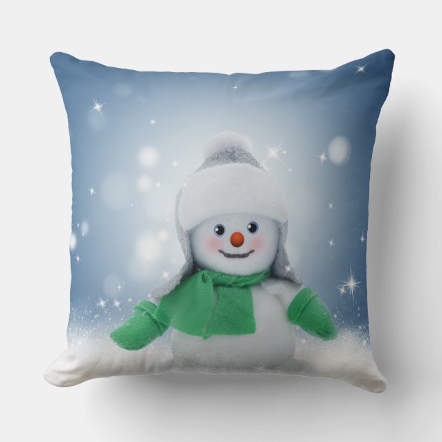 Snögubbe Dekorativ kudde (Framsida)
