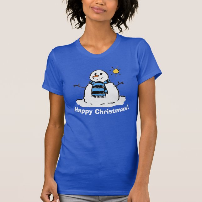 Snögubbe Design-jul T Shirt (Framsida)