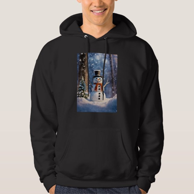 Snögubbe Design Man,s Basic Hooded Sweatshirt (Framsida)