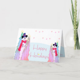 Snögubbe-designer för färglös modern Rosa Star Helgkort