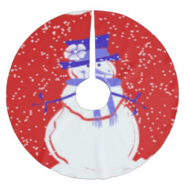 Snögubbe Designer Julgran Skirt - Helgdagar Julgransmatta Borstad Polyester