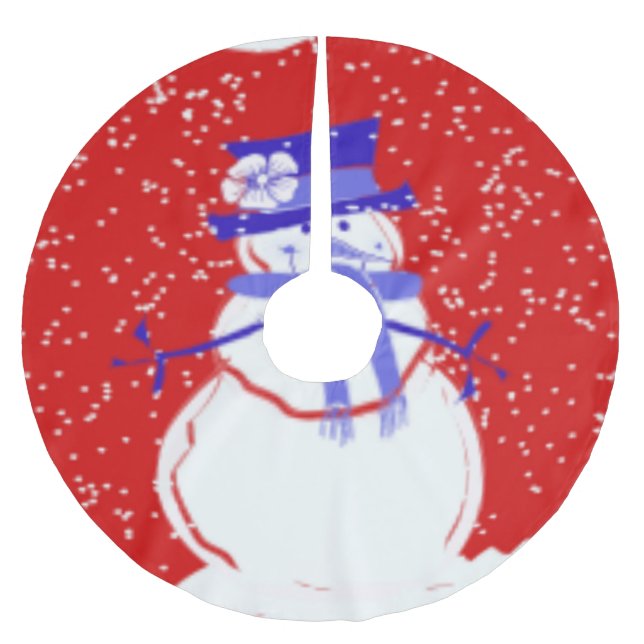 Snögubbe Designer Julgran Skirt - Helgdagar Julgransmatta Borstad Polyester (Framsidan)