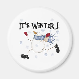 Snögubbe Det är vinter Magnet