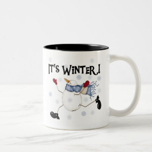 Snögubbe Det är vinter Två-Tonad Mugg