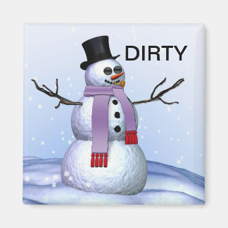 Snögubbe Dirty Dishwasher-julgranen Magnet