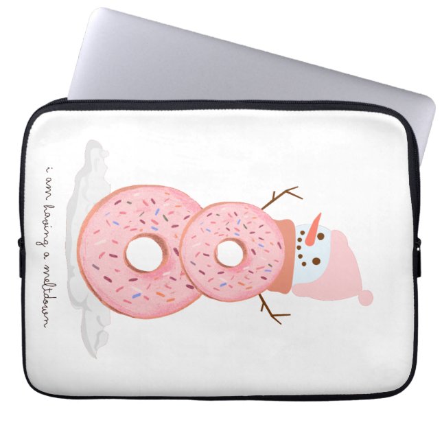 snögubbe donut laptop fodral (Framsidan)