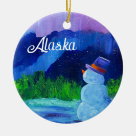 Snögubbe Dreams Ceramic Ornament med ALASKA