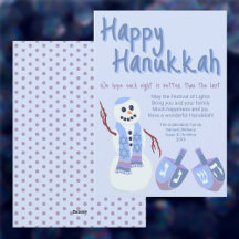 Snögubbe Dreidels Blue Cute Celebrate Hanukkah