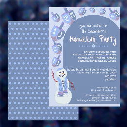 Snögubbe Dreidels Cute Hanukkah-Julfesten Inbjudningar
