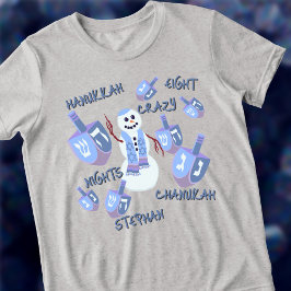 Snögubbe Dreidels Funny 8 Crazy Nights Hanukkah T Shirt