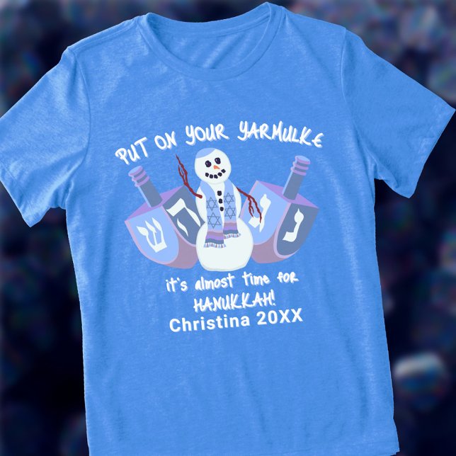 Snögubbe Dreidels Jewish Helgdag Hanukkah Funny T Shirt (Put on your Yarmulke it's almost time for Hanukkah! Funny Chanukah shirts for you and as gifts)