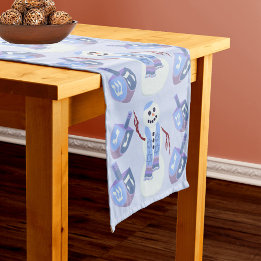 Snögubbe Dreidels (tillval: monogram Blue Hanukkah