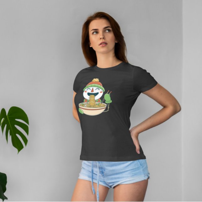 Snögubbe Eating Ramen T Shirt (Skapare uppladdad)