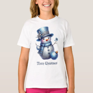 Snögubbe Elegant Winter Helgdagars Girls T Shirt