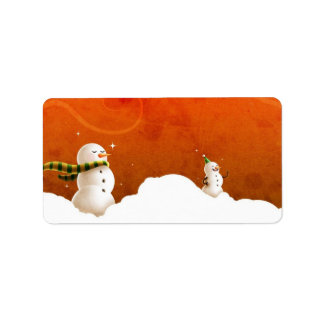 Snögubbe-etikett Adressetikett