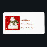 Snögubbe-etiketter Fraktsedel<br><div class="desc">Jul snögubbe är en köld för helgdagarna,  prydnadsföremål,  favörer och presenter.</div>