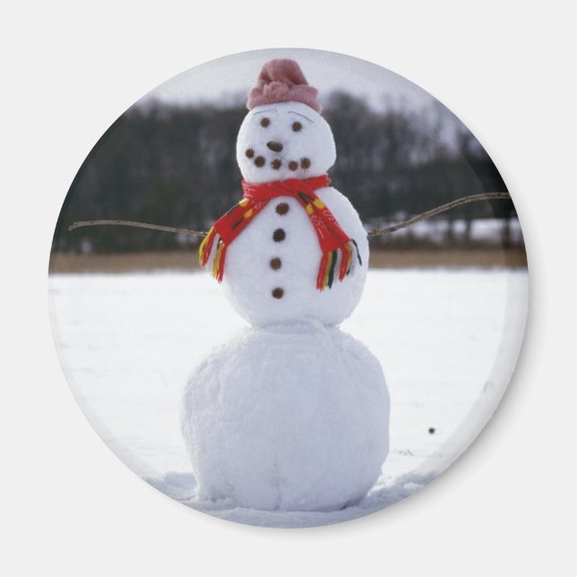 Snögubbe Fält Magnet (Framsidan)