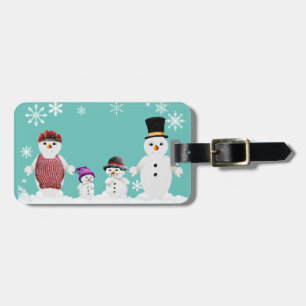 snögubbe familj bagagebricka