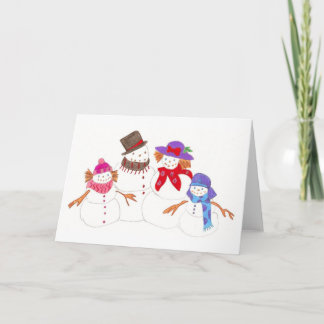 snögubbe familj helgkort