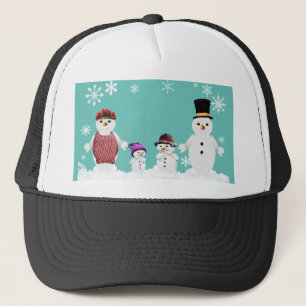 snögubbe familj keps