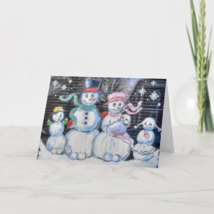 Snögubbe-familjen Helgkort