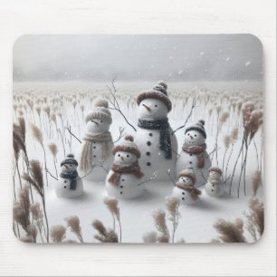 Snögubbe-familjen i Land Fält Musmatta