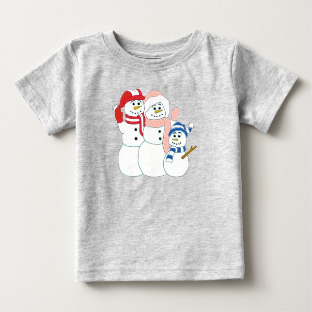 Snögubbe-familjen T Shirt (Framsida)
