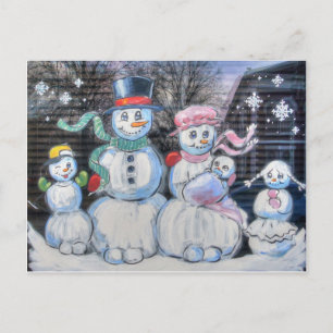 Snögubbe-familjen Vykort