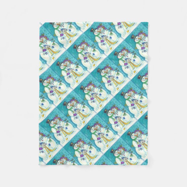 SNÖGUBBE FAMILY CHRISTMAS FLEECE BLANKET (Framsidan)