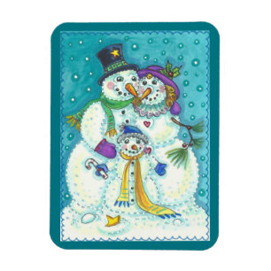 Snögubbe Family CHRISTMAS MAGNET