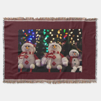 Snögubbe Family Red Woven Blanket Mysfilt