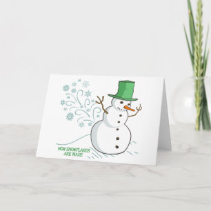 Snögubbe Farts Snöflingor Helgkort