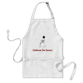 Snögubbe firar säsongen förkläde