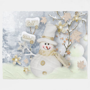 Snögubbe Fleecefilt
