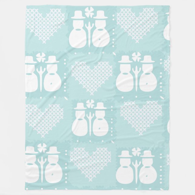 Snögubbe Fleecefilt (Framsidan)