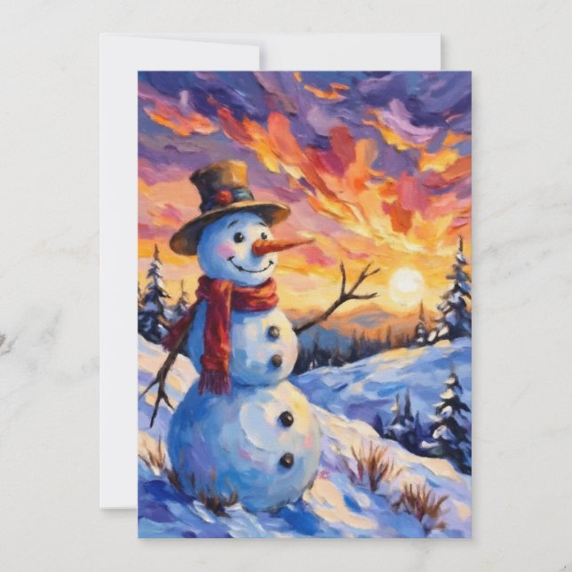 Snögubbe för jul kort (Framsida)