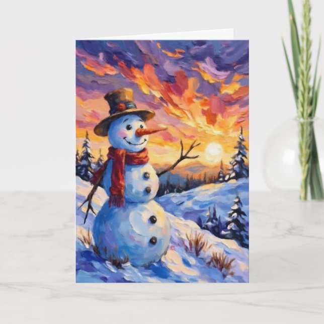 Snögubbe för jul kort (Framsida)