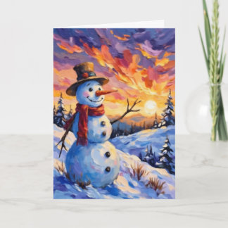Snögubbe för jul kort