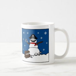 Snögubbe för julvinterpirat kaffemugg